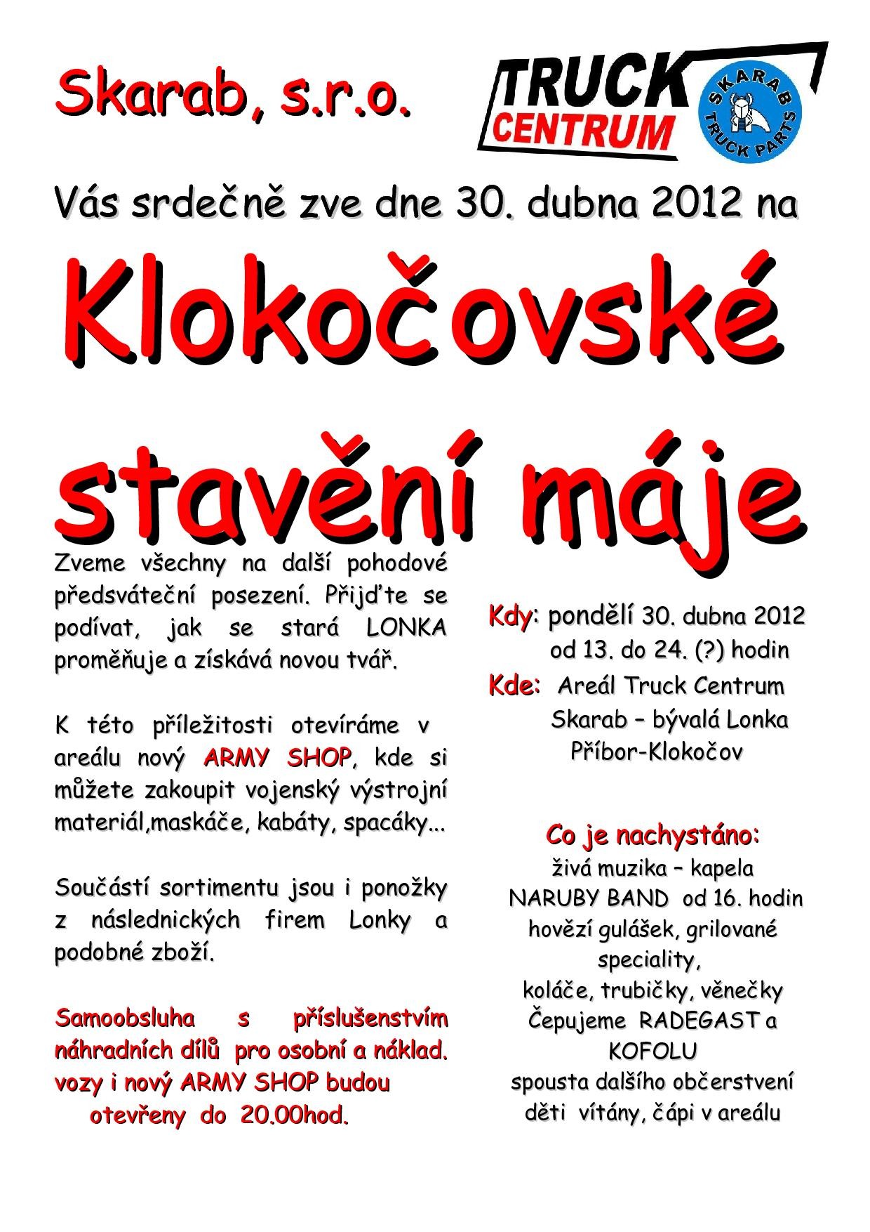 Klokočovské stavění máje