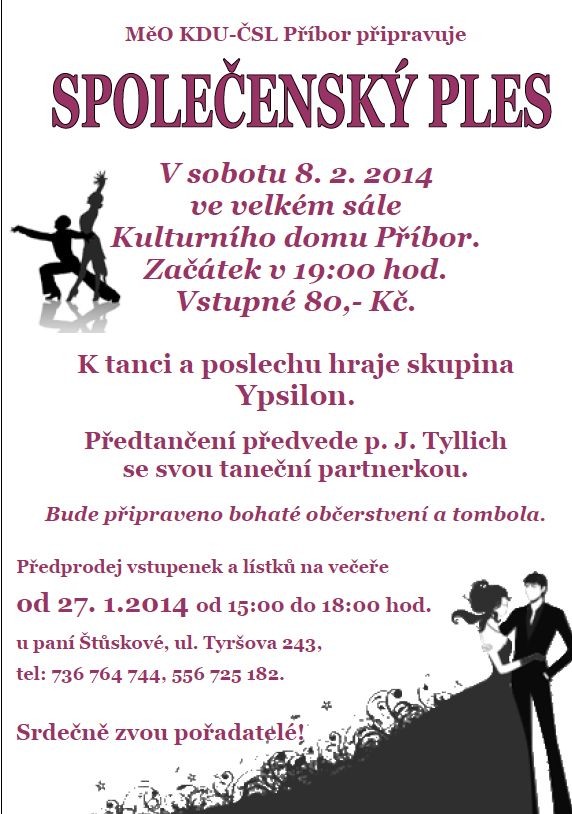 Společenský ples KDU ČSL Město Příbor
