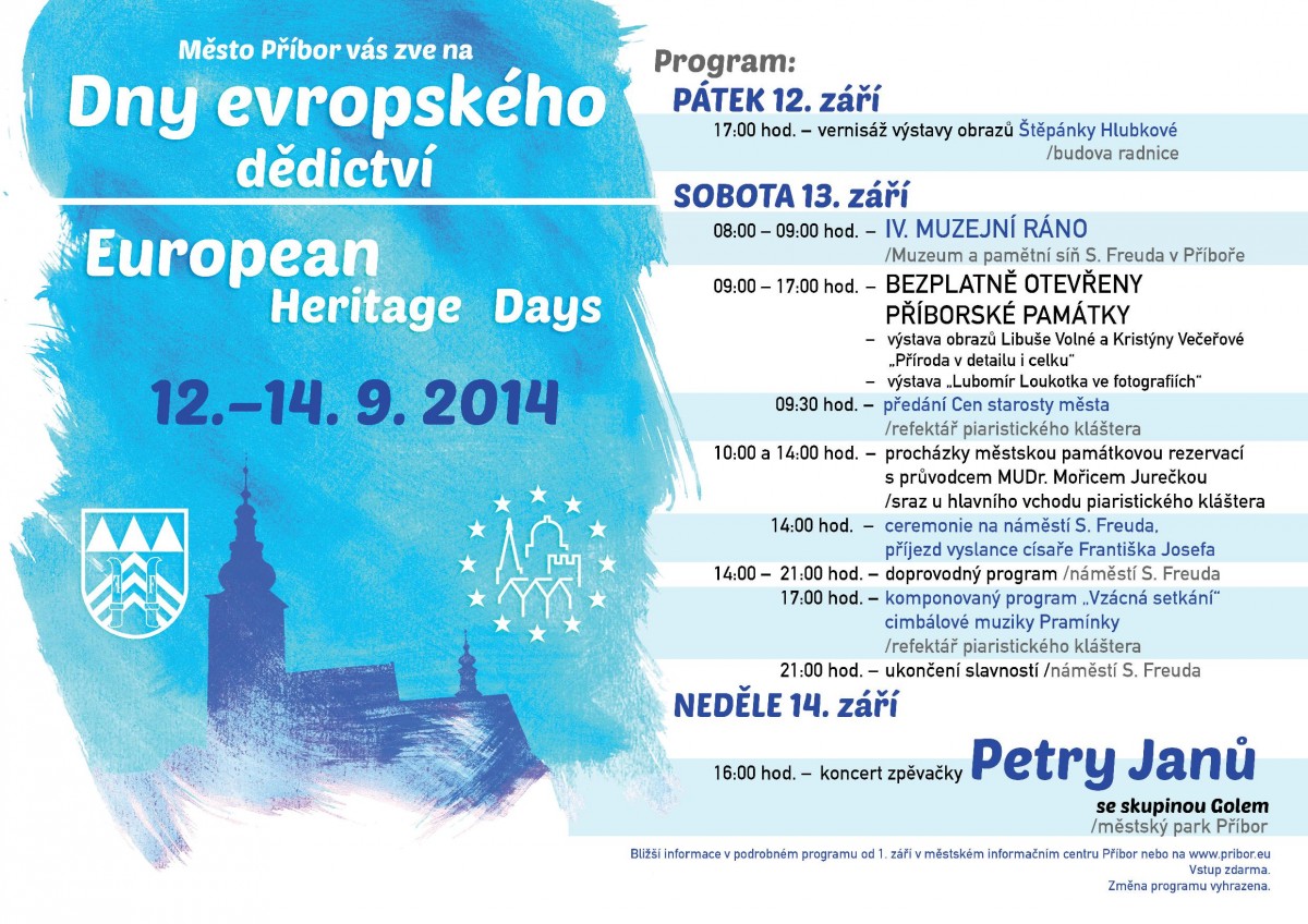 12. - 14. září 2014 Dny Evropského dědictví - EHD 2014 v Příboře 1-001