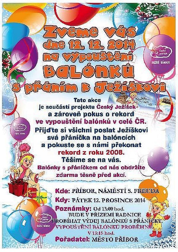 Vypouštění balónků s přáním k Ježíškovi