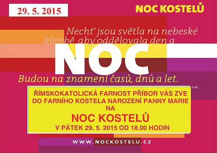 Noc kostelů 29. května 2015 budou na znamení časů