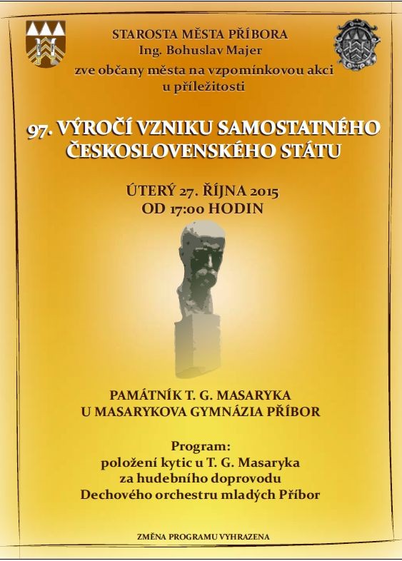 97. výročí vzniku samostatného československého státu