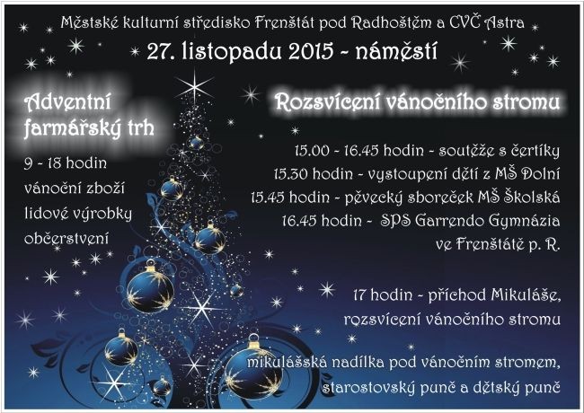 Rozsvícení vánočního stromu Frenštát pod Radhoštěm