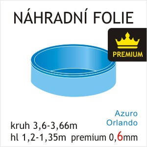 Fólie do bazénu 3,6 x 1,35m - modrá silná 0,6mm &quot;PREMIUM&quot;