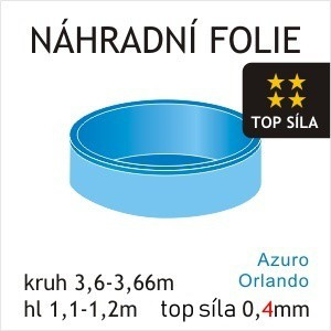 Fólie do bazénu 3,6 x 1,20m - modrá silná 0,4mm &quot;STANDART&quot;