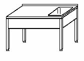 OMD4 Stůl s dřezem 2000/600/850
