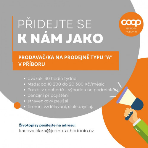 Prodavač/ka na prodejně typu 