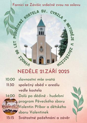 90 let posvěcení kostela sv. Cyrila a Metoděje v Závišicích
