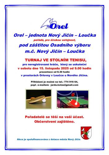 TURNAJ VE STOLNÍM TENISU