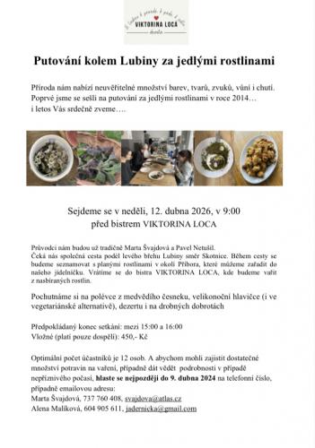 PUTOVÁNÍ KOLEM LUBINY ZA JEDLÝMI ROSTLINAMI