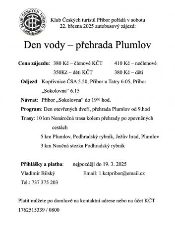 Den vody – přehrada Plumlov