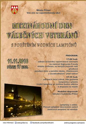 Mezinárodní den válečných veteránů na náměstí Sigmunda Freuda v Příboře