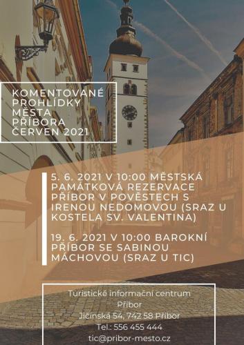 Komentované prohlídky města Příbora červen 2021