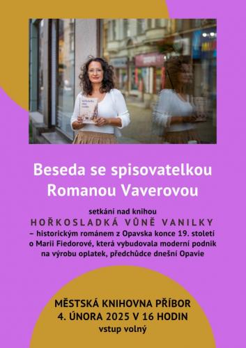 Beseda se spisovatelkou Romanou Vaverovou