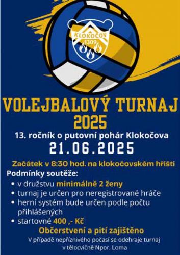 VOLEJBALOVÝ TURNAJ 2025 - KLOKOČOV