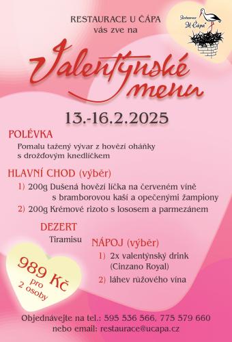 Oslavte Sv. Valentýna v Restauraci U Čápa!