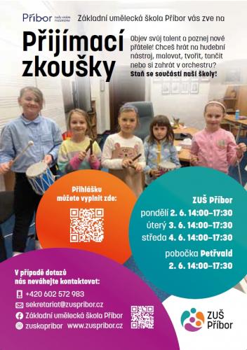 ZUŠ PŘÍBOR - přijímací zkoušky