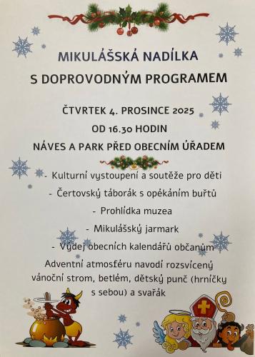MIKULÁŠSKÁ NADÍLKA S DOPROVODNÝM PROGRAMEM