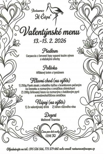 Restaurace „U Čápa“ – Valentýnské menu